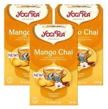 Image of Yogi Tea Organic Mango Chai 17 Bags Ayurvedic Blend of Orange, Mango & Cinnamon