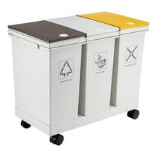 Image of Waste Utility Plastic Bins Kitchen Bin Dual Compartment Rubbish Recycling