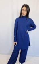 Image of Womens matching co-ord set. High neck, ribbed, long sleeve, knitwear set.