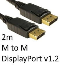 Image of Displayport Male 2M Cable Black Gold Connector