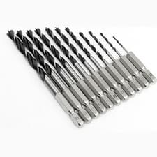 Image of HSS Brad Point Hex Shank Twist Bits woodworking drill bit Set 1.5mm - 10mm