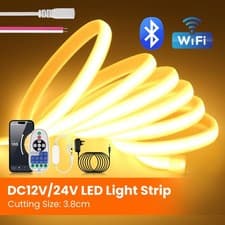 Image of 12V 24V COB LED Strip Lights Dimmable 23Keys Flexible Selfadhesive Tape Lighting
