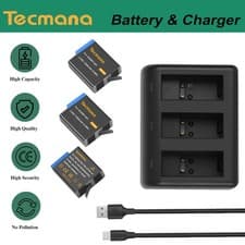 Image of 3XBattery+Charger For GoPro AABAT-001 AHDBT-501 701 Hero 5 6 7 8 Black Hero 2018
