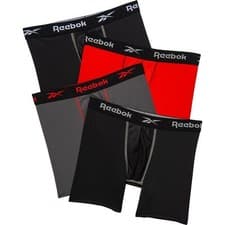 Image of 4 OR 6 Pack REEBOK Men Boxer Briefs PERFORMANCE SMALL MEDIUM LARGE XLARGE $49