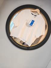 Image of BNWT Adidas Originals White Cropped T-Shirt | Large Trefoil Logo | UK 22 / US XL