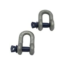 Image of Galvanised Dee D Shackle with Screw Pin 2 Ton X2 (Lifting 2000KG 1/2" X 5/8")