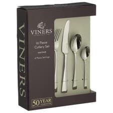 Image of Viners Mayfair 18 10 Stainless Steel 16 Piece Cutlery Set Giftbox 4 Settings