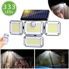 Image of 333 LED Solar Motion Sensor Wall Light 4-Head Outdoor Garden Security Flood Lamp