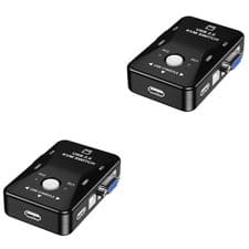 Image of 2 Count Usb Display Adapter Dual Monitor Splitter Vga Interruptor