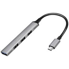 Image of LogiLink UA0392 USB-C hub aluminium grey USB 3.2 2nd Gen multiport splitter