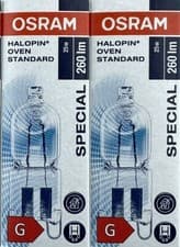 Image of OVEN LAMP BULB Osram 230V 25W G9 25 WATT halogen 2,3 or 5 Pack bulb