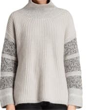 Image of NEW All Saints Keats Funnel Neck Jumper Grey Size S
