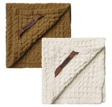 Image of Humdakin 100% Organic Cotton 2 Pack Waffle Dish Cloth 30 x 30cm Sunset/Shell