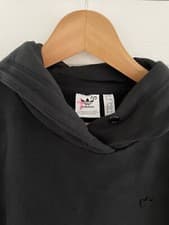 Image of NEW Adidas Originals Womens Hoodie Size UK 8 Oversized Long Length Black BNWOT