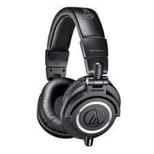 Image of Audio Technica ATHM50X Black Studio Monitor Headphones + Case & Cables ATH-M50X