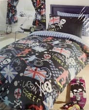 Image of Urban Street Skater Skateboarding Duvet Cover Set Single Bed Black