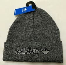 Image of adidas Originals Beanie Unisex Logo Gray Black Heather Skull Cap One Size NWT