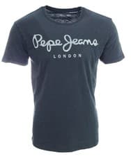 Image of Pepe Jeans Mens Essential Denim Regular Logo Tee Shirt PM508272