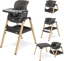 Image of Tutti Bambini Nova 7-in-1 Portable Highchair Grey Oak Foldable Baby Chairs New