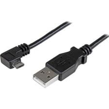 Image of Startech 18M 6 Ft. Micro-Usb Charge-And-Sync Cable Right-Angle Micro-Usb M/M Usb