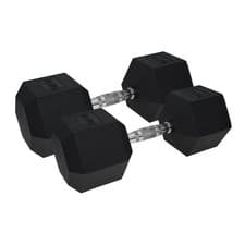 Image of Urban Fitness PRO Hex Dumbbell Weights Rubber Coated 12.5kg Black (Pair)