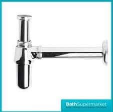 Image of Chrome Bottle Trap Basin Sink 32mm Round Modern Brass Waste Pipe