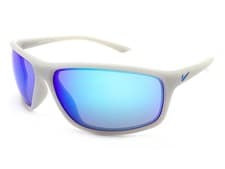 Image of Nike Adrenaline M Sunglasses Wolfe Grey with Blue Mirrored Lenses EV1113 066