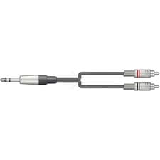Image of Citronic Classic Audio Leads 6.3mm TRS Jack Plug - 2 x RCA Plugs - 3.0m - S6J-2R
