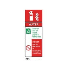 Image of Sealey Water Fire Extinguisher Safety Sign Rigid Plastic Pack of 10