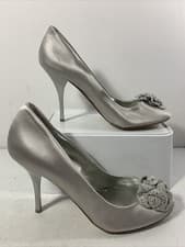 Image of DUNE brand new Silver Satin Court shoes. Size 6.RRP£90