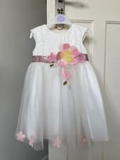 Image of Monsoon Baby Girls Ivory Flower Dress 18-24m BNWT