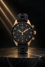 Image of Tissot PRS 516 Chronograph Black Dial Rose Gold PVD Watch T100.417.36.051.00