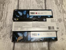 Image of Genuine HP 980 Ink - Cyan, Magenta, Yellow D8J07A, D8J08A, D8J09A - Sealed packs