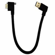 Image of USB 3.0 Micro-B to USB-A Angled Data/Charge Cable Male-Male 5Gbps