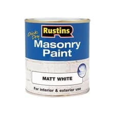 Image of Rustins Quick Dry Masonry Paint Matt White 500ml