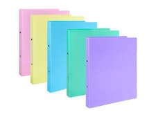 Image of Pack of 5 Assorted Pastel Colours A4 Ring Binders