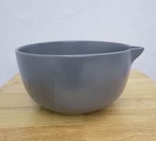 Image of Mixing Bowl Ceramic Large Medium Small Sprout Handle Baking Cooking Kitchen Grey