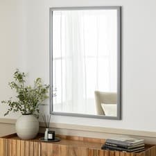 Image of Grey Mounted Wall Mirror - 105x75cm