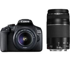 Image of CANON EOS 2000D DSLR Camera with EF-S 18-55 mm f/3.5-5.6 I|| & EF 75-300 mm f/4