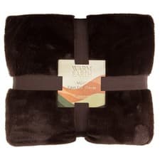 Image of Aspen Faux Fur Throw - Chocolate