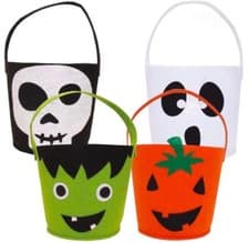 Image of Basket Trick Or Treat Pumpkin Handbag Tote Bags Loot Bucket Halloween Candy Bag
