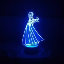 Image of Frozen Elsa Multicolor RGB LED Lamp
