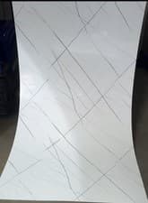Image of White Marble Effect Bathroom Wall Panels 8ft x 4ft Shower PVC Kitchen Cladding