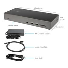 Image of StarTech USB C Dock - Triple 4K Monitor USB Type-C Docking Station - 100W Pow...