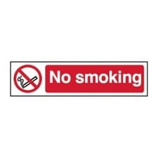 Image of No Smoking Sign Self-Adhesive Semi Rigid Polypropylene 200mm x 50mm