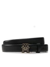 Image of Tommy Hilfiger Womens TH Emblem Plaque 2.5 Leather Belt Black 28” New RRP £50