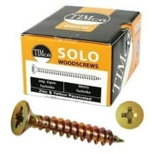 Image of Timco SOLO YELLOW POZI COUNTERSUNK WOODSCREW WOOD SCREWS Flat Phillips Head ZINC