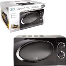 Image of Quest Classic Dial 20 Litre 700W Microwave Cook Reheat and Defrost, Black