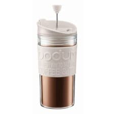 Image of BODUM TRAVEL PRESS SET COFFEE MAKER, 0.35 L, 12 OZ - OFF WHITE