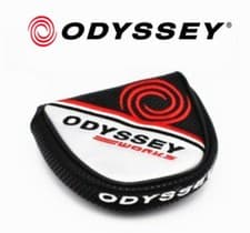 Image of Black/Red Odyssey Works Golf Swirl Magnetic Closure Mallet Putter Cover UK
